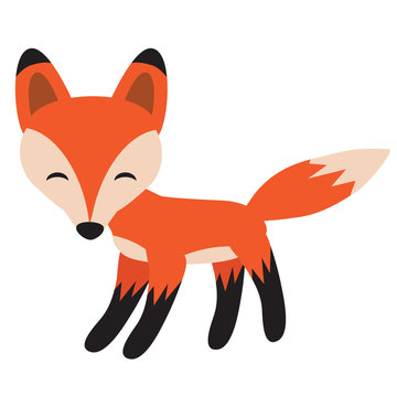 Funny fox cartoon vector illustration
