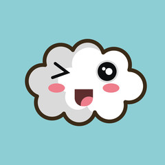 kawaii cloud open mouth design vector illustration eps 10