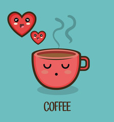 cup coffee love heart character design isolated vector illustration eps 10