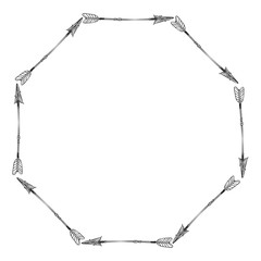 Ornament with arrows icon. Decoration and vintage theme. Isolated and drawn design. Vector illustration