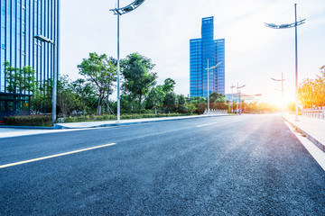 clean asphalt road in suzhou city,china.