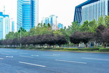 clean asphalt road in suzhou city,china.
