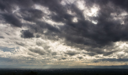 Obraz premium colorful dramatic sky with cloud at sunset