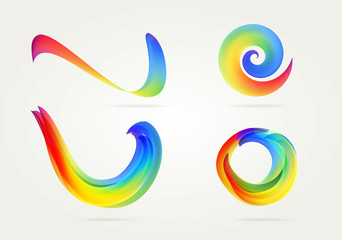 Abstract creative colorful lines and shapes