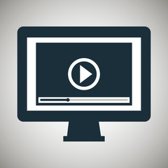 monitor pc live streaming design graphic vector illustration eps 10