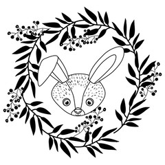 Fototapeta na wymiar Rabbit icon. Animal cartoon and nature theme. Isolated and drawn design. Vector illustration