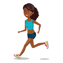 character woman running sport icon vector illustration