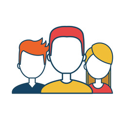 avatares social media group design flat vector illustration