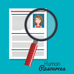 human resources woman search choose curriculum vector illustration