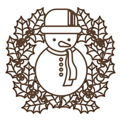 Snowman icon. Merry Christmas season and decoration theme. Isolated design. Vector illustration
