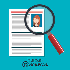 human resources woman search choose curriculum vector illustration