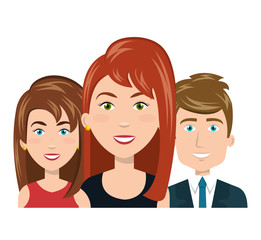 character women and man smiling recruiter employee vector illustration