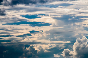 colorful dramatic sky with cloud at sunset