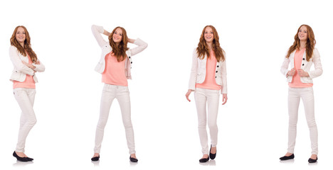 Young woman isolated on the white background