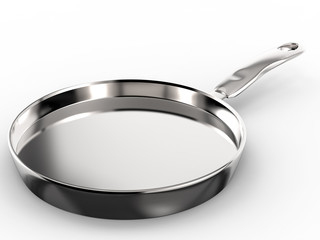 empty pan on white background