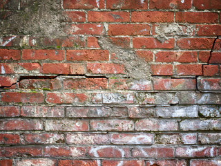 Grunge red dirty brick wall underground texture