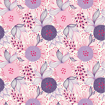 Seamless floral pattern. Vector floral background