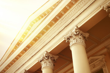 Pillars of courthouse in retro style