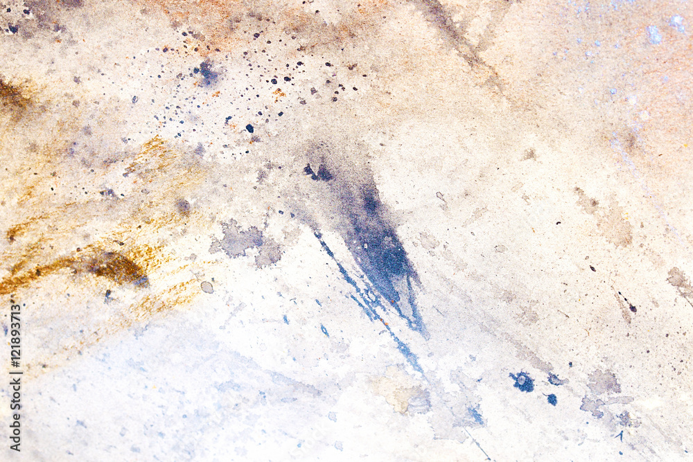 Poster abstract painting with blurry and stained structure.