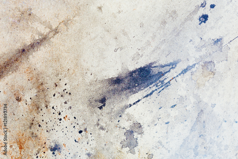 Poster abstract painting with blurry and stained structure.