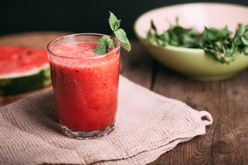 watermelon smoothie in the rusitc style