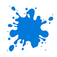 Blue vector water splash isolated over white