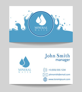 Mineral Water Delivery Business Card Template