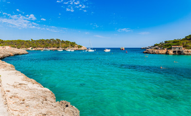 Fototapeta na wymiar Mittelmeer Spanien Mallorca Bucht Cala Mondrago