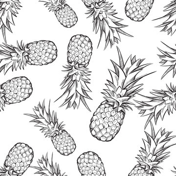 Pineapple vector seamless pattern