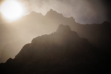Misty Alpine Mountain Landscape