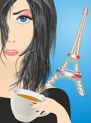 kawa w Paryżu - obrazy, fototapety, plakaty