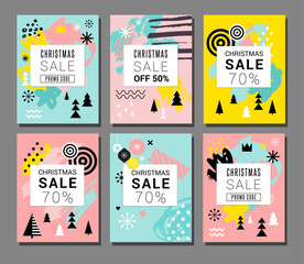 Fototapeta na wymiar Christmas Sale backgrounds, mobile theme. Modern design for poster, card, invitation, flyer