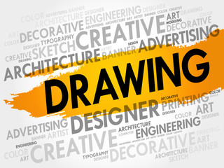 DRAWING word cloud, creative business concept background