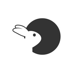 Rabbit in circle logo design
