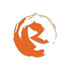 R letter initial logo design