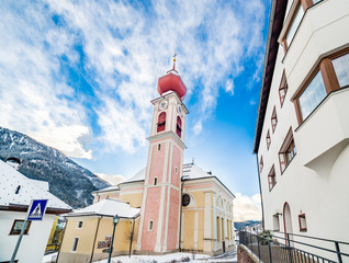 Church in alpine village