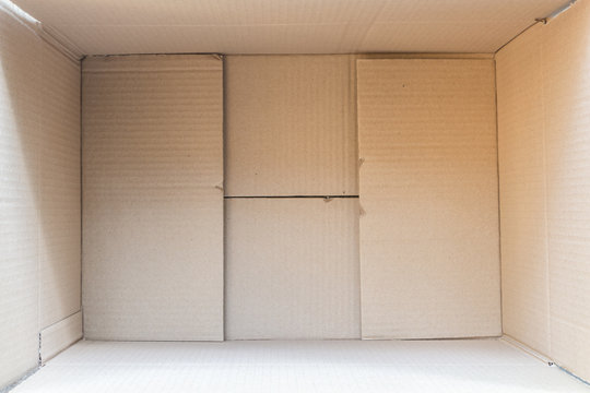 Inside of brown cardboard box background