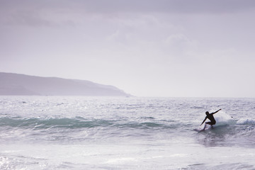 Naklejka premium having fun riding waves