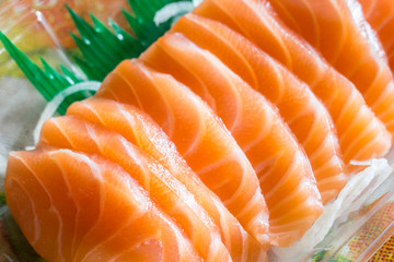 Salmon raw sashimi