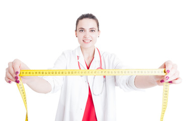 Weight lose concept with female dietitian