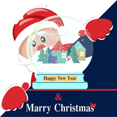 Happy New Year background with Santa Claus.