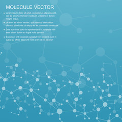Structure molecule and communication Dna, atom, neurons. Science concept for your design. Connected lines with dots. Medical, technology, chemistry, science background. Vector illustration.