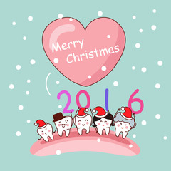christmas with cartoon tooth family