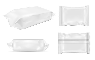 White blank foil food snack pack for chips, candy 