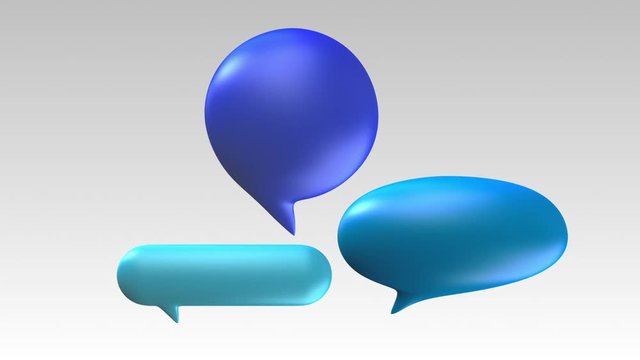Three  Speech bubble text bar, 3D balloon style