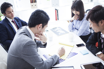 Discussion of businessman