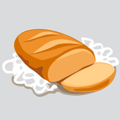 Fresh sliced loaf in a white napkin