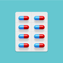 набор пилюль синих с красным