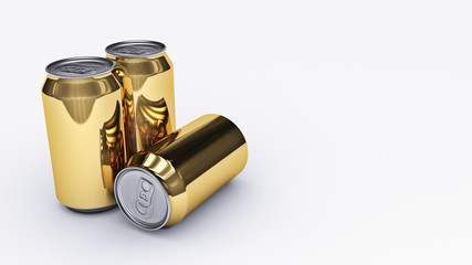 aluminium can isolated. 3d rendering