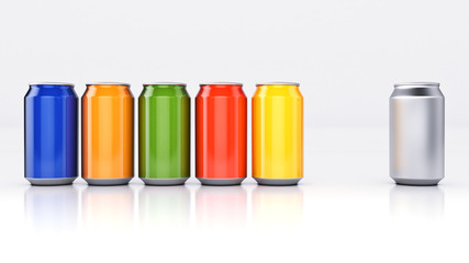 aluminium can isolated. 3d rendering